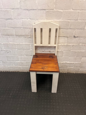 Two-Tone Wood Dining Chair with Slat Back – main front view