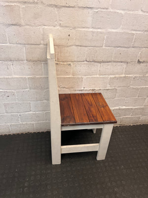 Two-Tone Wood Dining Chair with Slat Back – top view