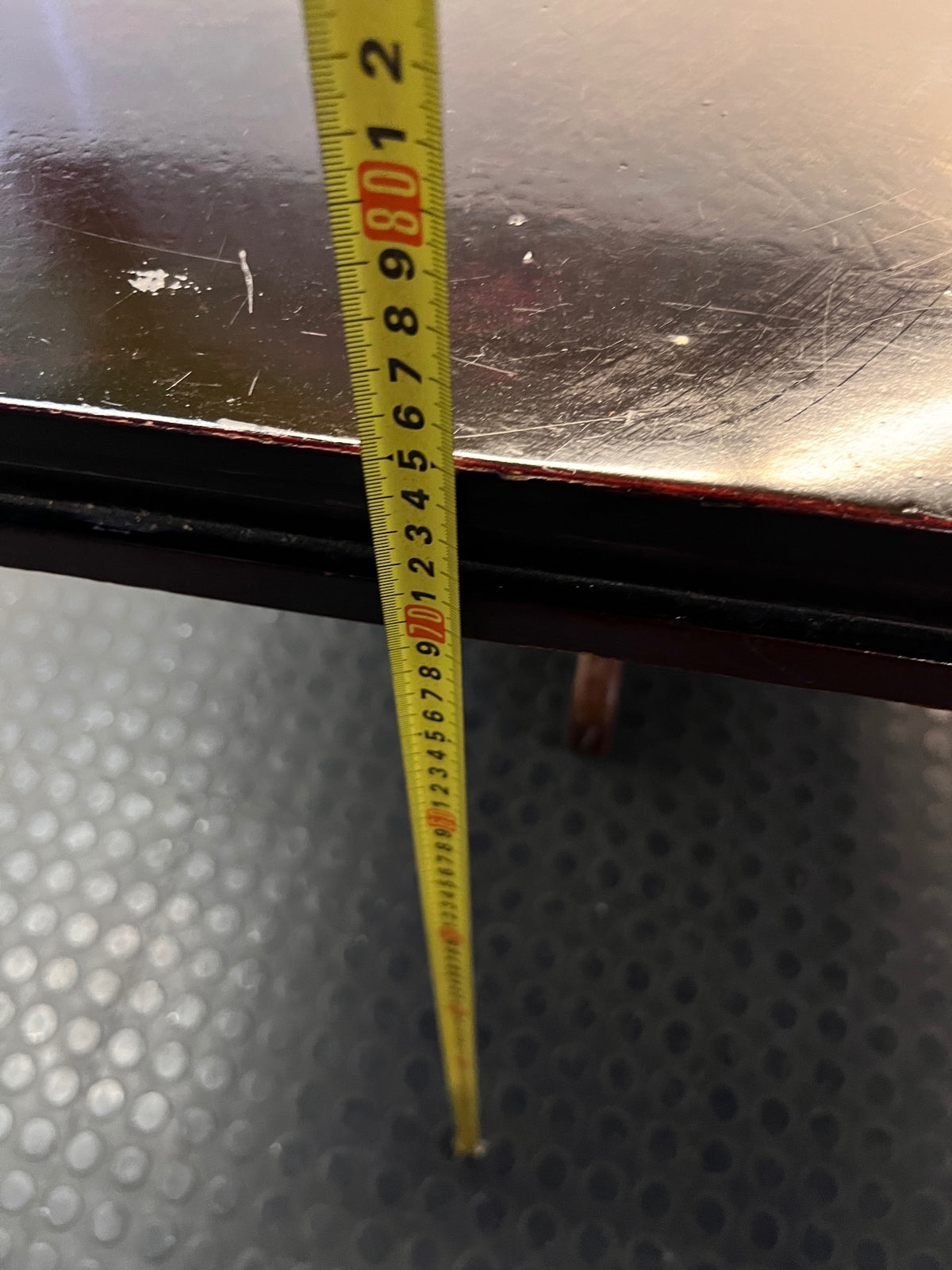 Dark Wood Trestle Dining Table (3m) – height measurement