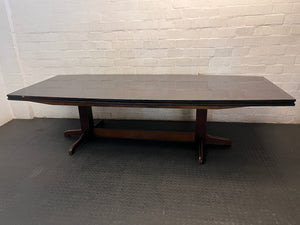 Dark Wood Trestle Dining Table (3m) – main front view