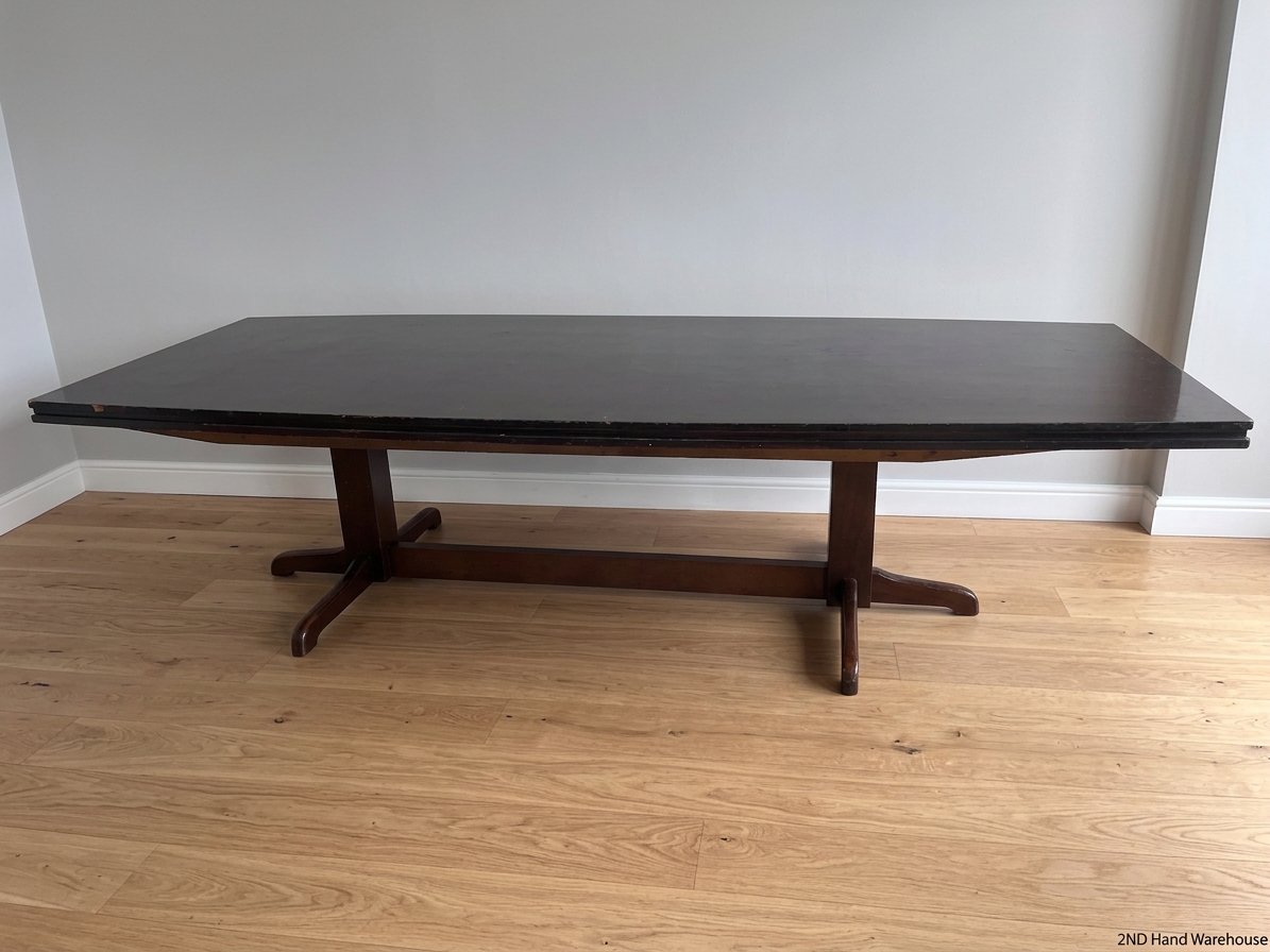 Dark Wood Trestle Dining Table (3m) – styled product image