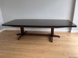 Dark Wood Trestle Dining Table (3m) – styled product image