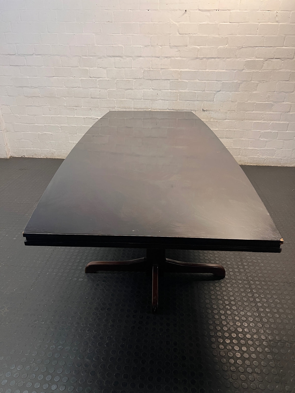 Dark Wood Trestle Dining Table (3m) – top view