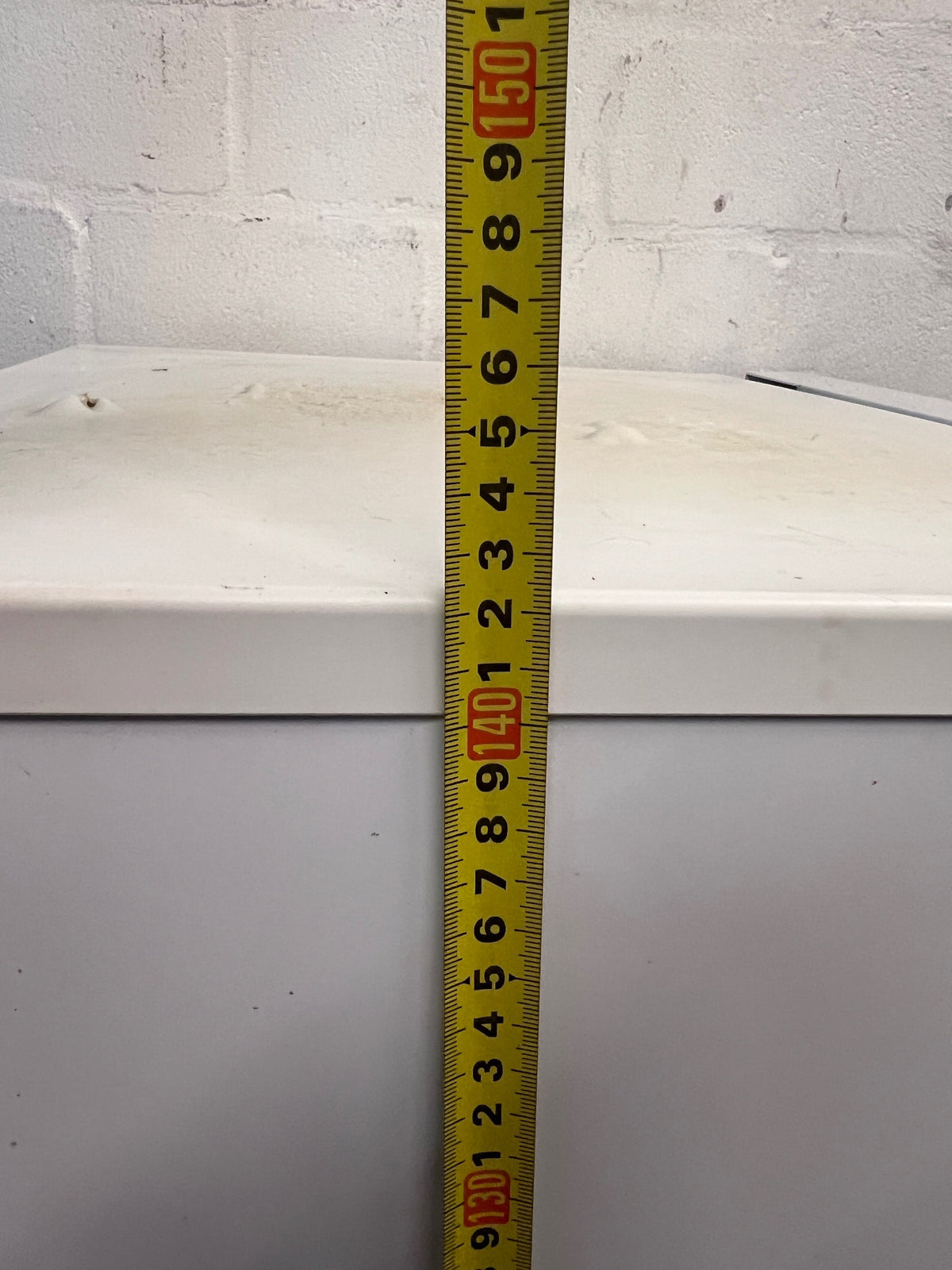 White KIC Top-Mount Fridge Freezer — Working with Burn Damage on Top – height measurement