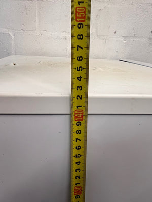 White KIC Top-Mount Fridge Freezer — Working with Burn Damage on Top – height measurement