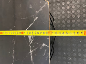 Hexagonal Black Marble-Effect Side Table with Metal Frame – width measurement