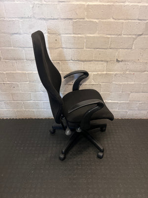 Black Fabric High Back Office Chair – back view