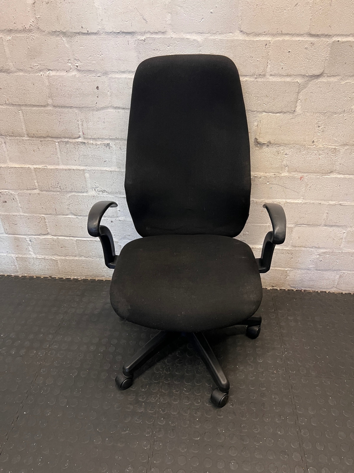 Black Fabric High Back Office Chair – main front view