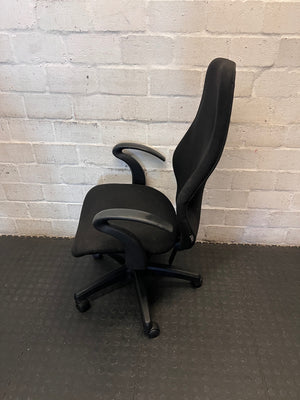 Black Fabric High Back Office Chair – side view