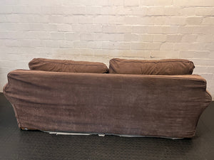 Chocolate Brown Fabric 3 Seater Couch – condition detail