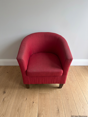 Decofurn Red Fabric Tub Chair – styled product image