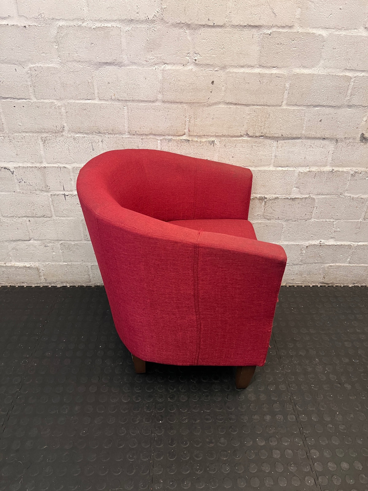 Decofurn Red Fabric Tub Chair – top view