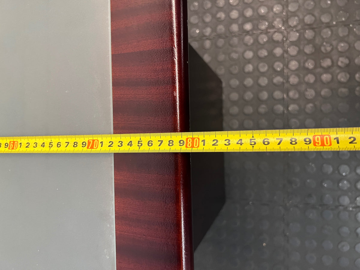 Dark Wood TV Unit with Frosted Glass Inlay – width measurement