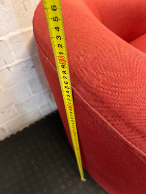 Red Fabric Tub Chair Armchair – height measurement
