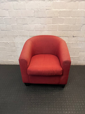 Red Fabric Tub Chair Armchair – main front view