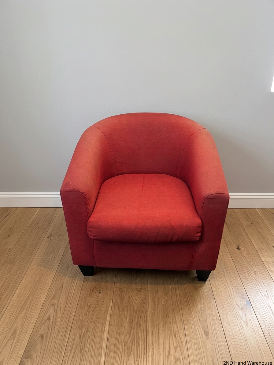 Red Fabric Tub Chair Armchair – styled product image