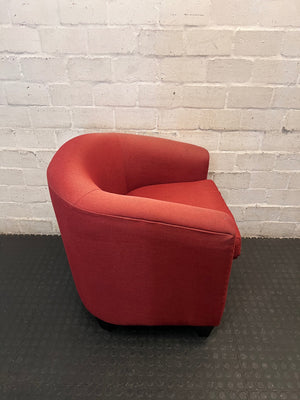 Red Fabric Tub Chair Armchair – top view