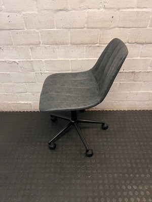 Dark Grey Mid-Back Armless Office Chair – side view