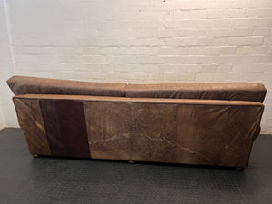 SHF Brown Leather 3 Seater Couch – back view