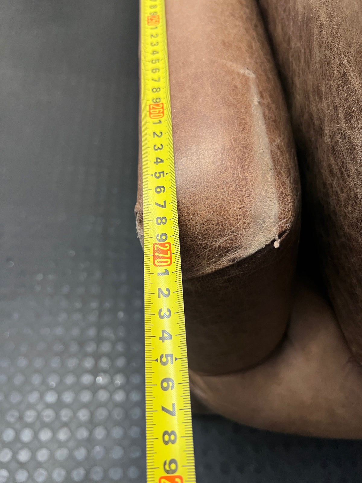 SHF Brown Leather 3 Seater Couch – width measurement