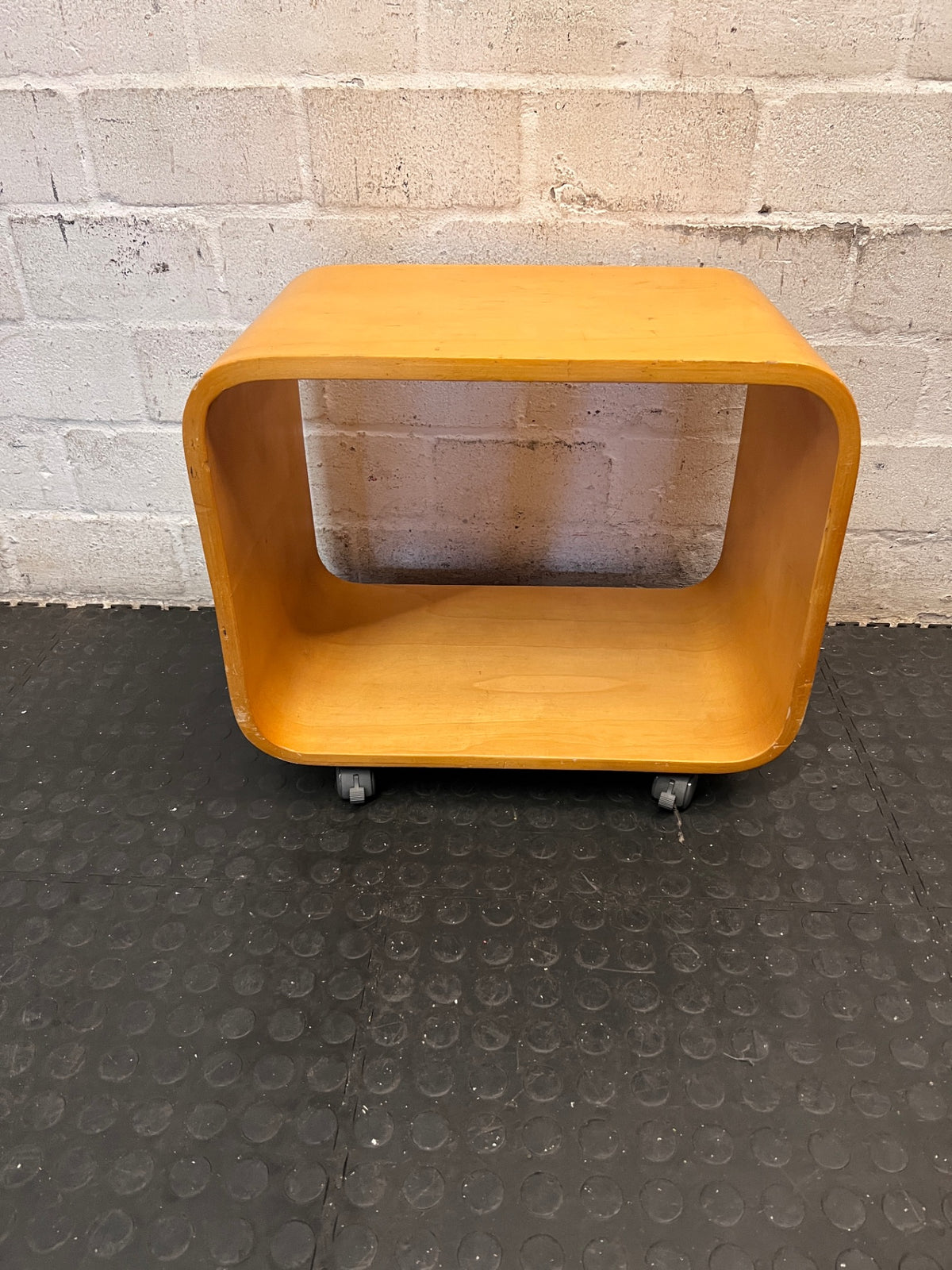 Mobile Bentwood Side Table on Castors – main front view