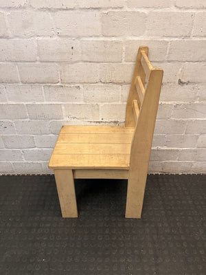 Rustic Ladder-Back Wooden Dining Chair – side view