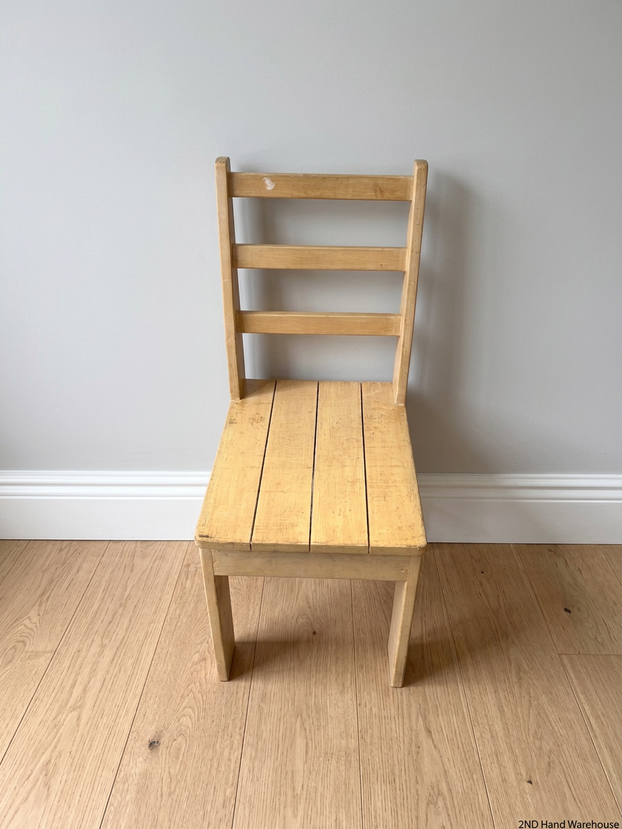 Rustic Ladder-Back Wooden Dining Chair – styled product image