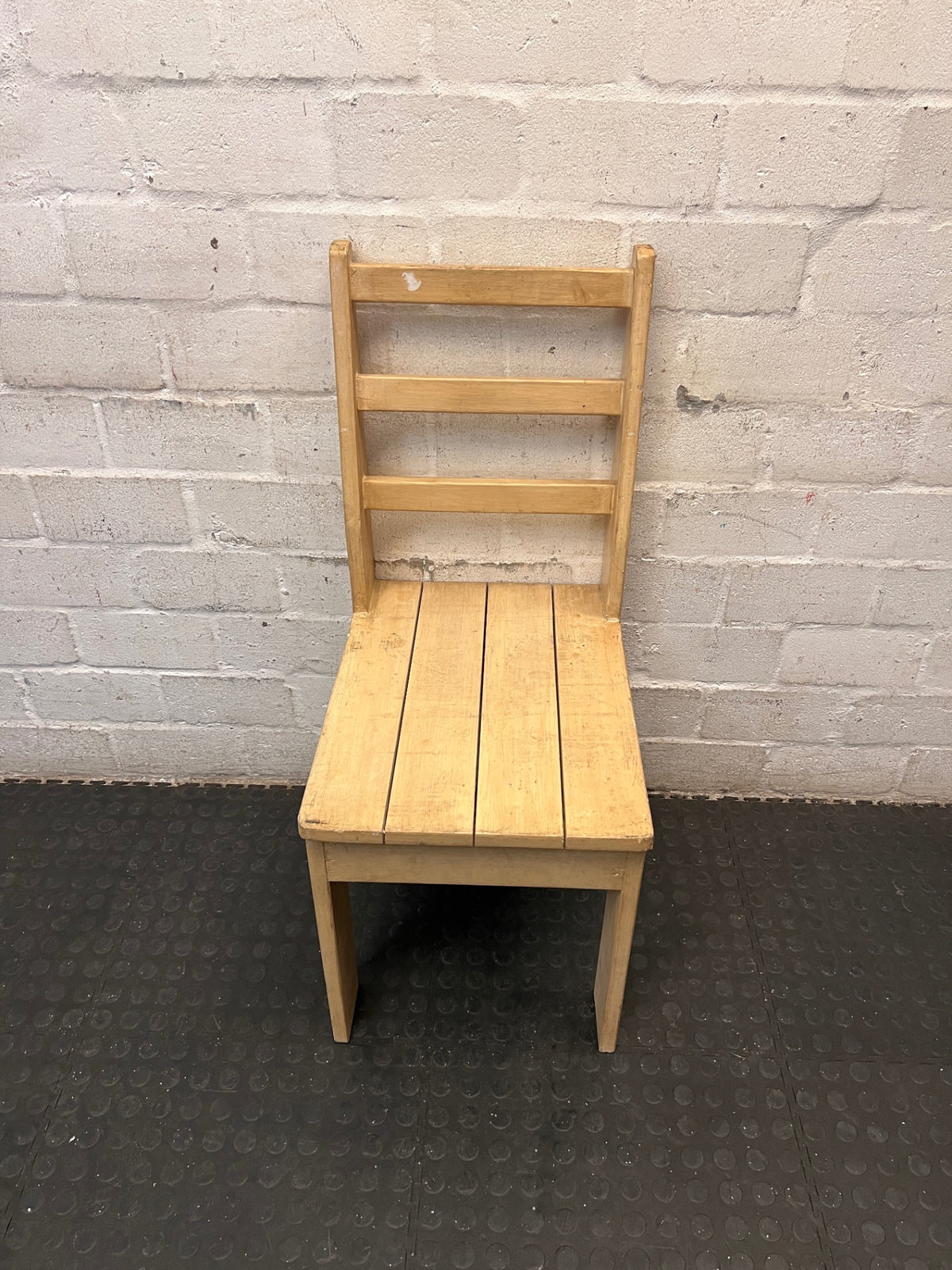 Rustic Ladder-Back Wooden Dining Chair – top view