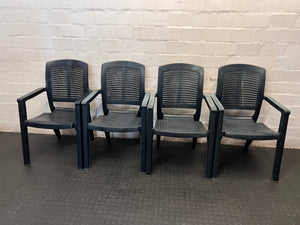 Black Plastic Outdoor Armchair – side view