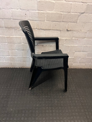 Black Plastic Outdoor Armchair – top view