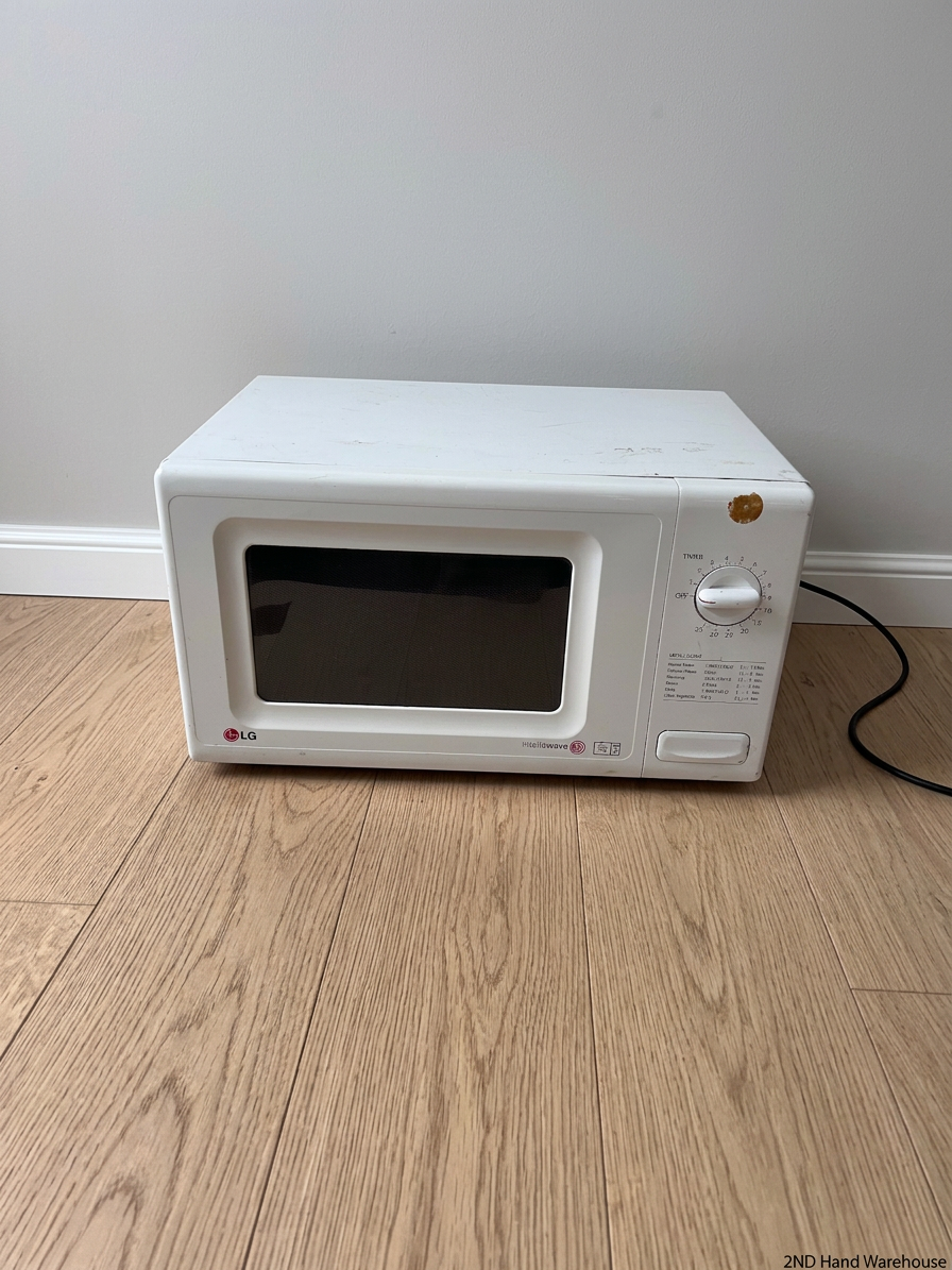 LG Intellowave Countertop Microwave in White — Burning Odour During Use and Missing Internal Plate – styled product image