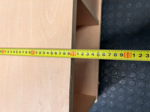 Light Wood-Look TV Unit with Drawer and Shelves – depth measurement