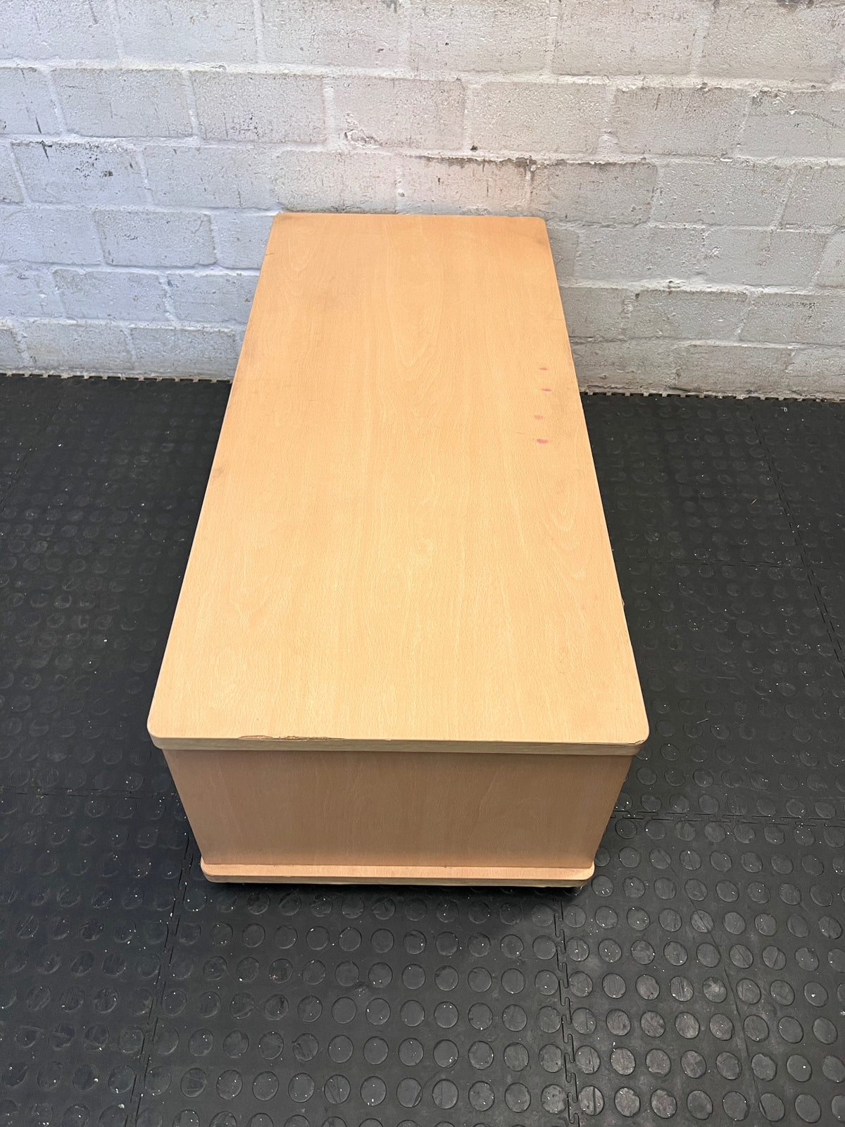 Light Wood-Look TV Unit with Drawer and Shelves – top view