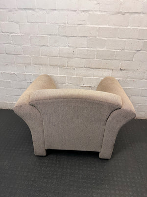 Neutral Textured One Seater Couch with Flared Arms – condition detail