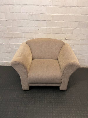 Neutral Textured One Seater Couch with Flared Arms – main front view