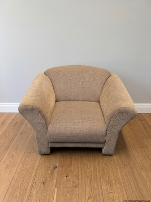 Neutral Textured One Seater Couch with Flared Arms – styled product image