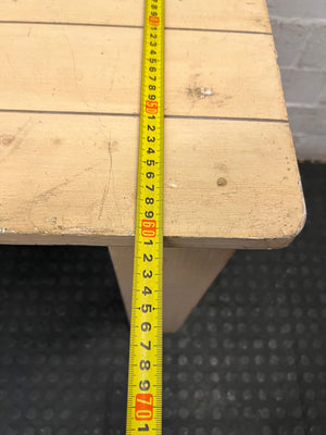 Rectangular Light Wood Slatted Table – width measurement