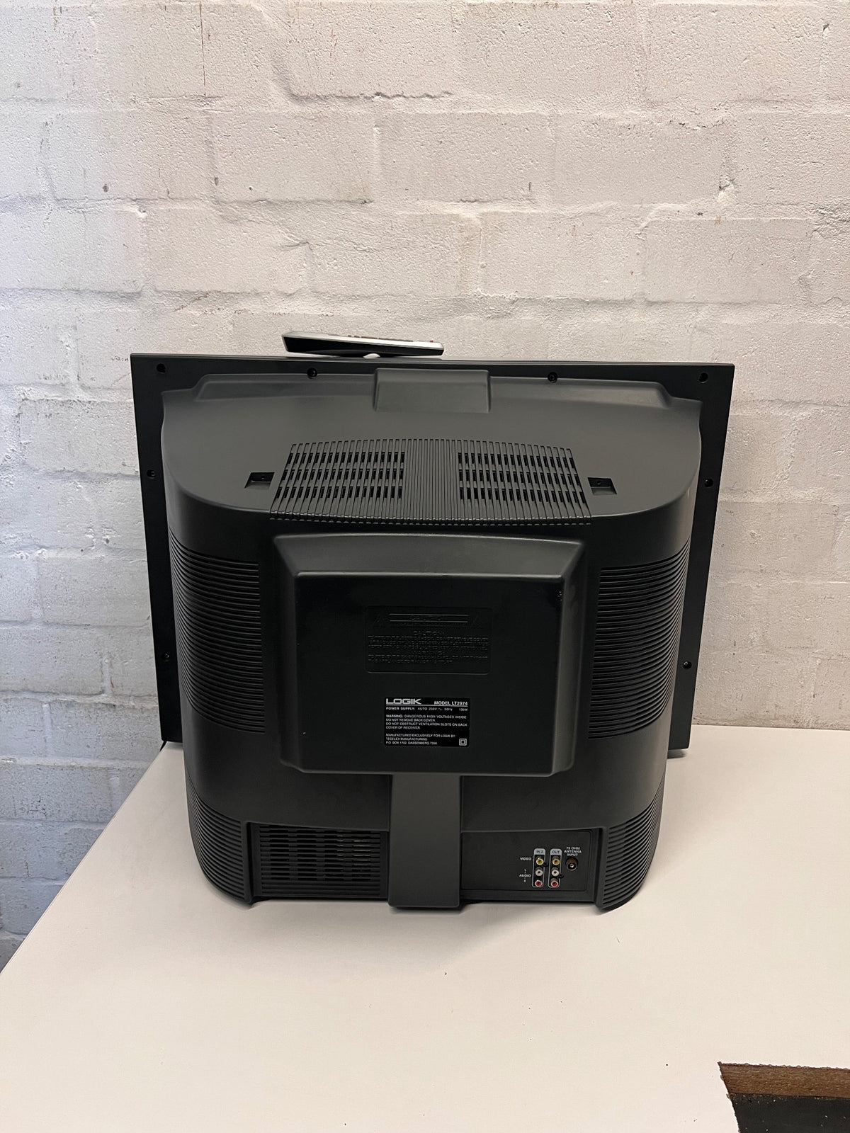 Logik Silver CRT Retro Television – back view