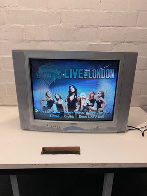 Logik Silver CRT Retro Television – main front view
