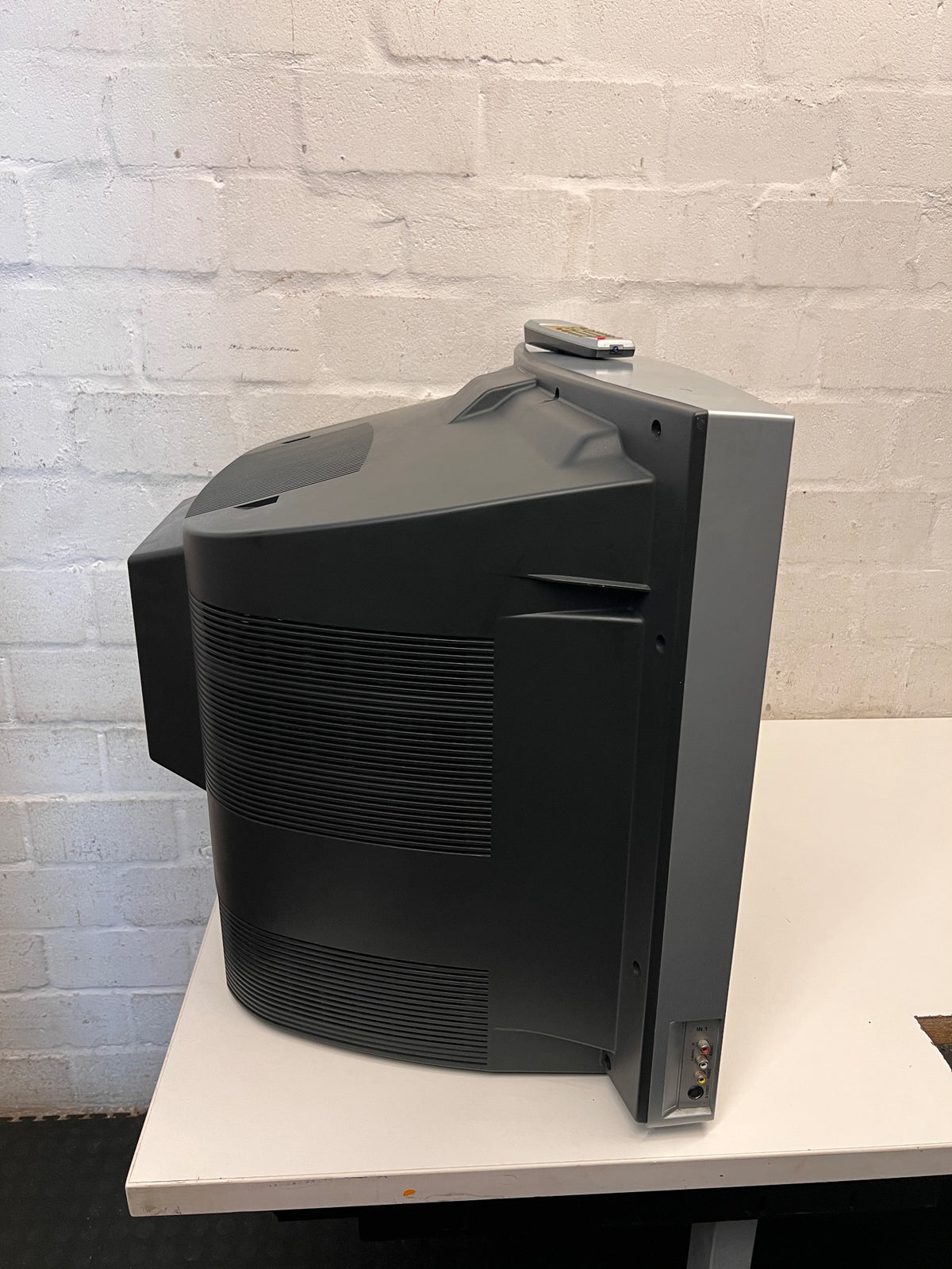 Logik Silver CRT Retro Television – top view
