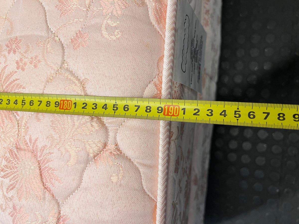 Floral Upholstered Single Base Set in Pink – depth measurement