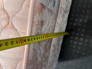 Floral Upholstered Single Base Set in Pink – height measurement