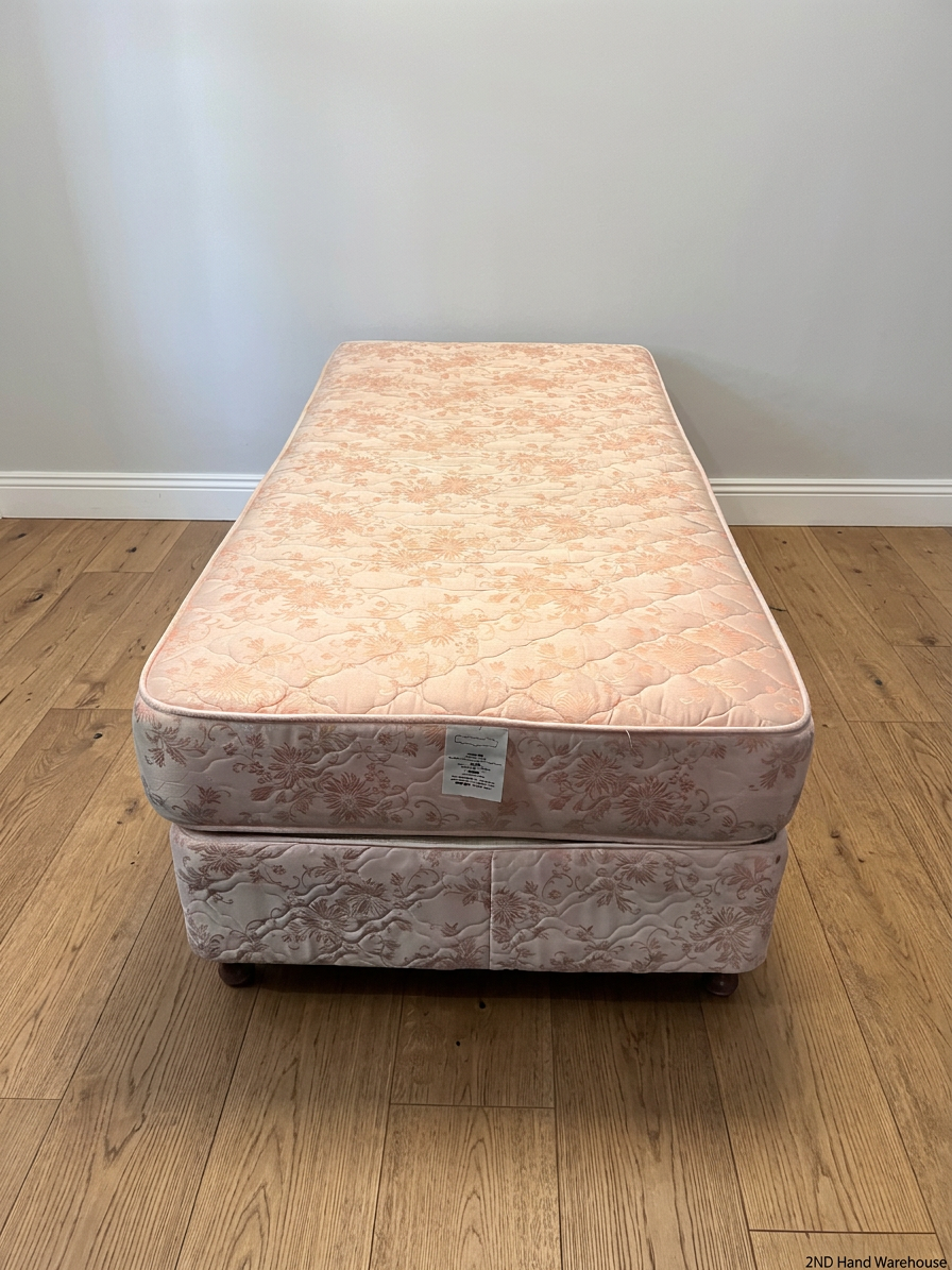 Floral Upholstered Single Base Set in Pink – styled product image