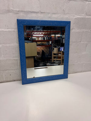 Blue Textured Rectangular Wall Mirror – side view
