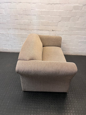 Textured Fabric 2 Seater Couch with Flared Arms – back view