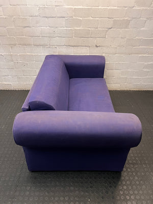 Purple Upholstered 2 Seater Couch with Rolled Arms – top view