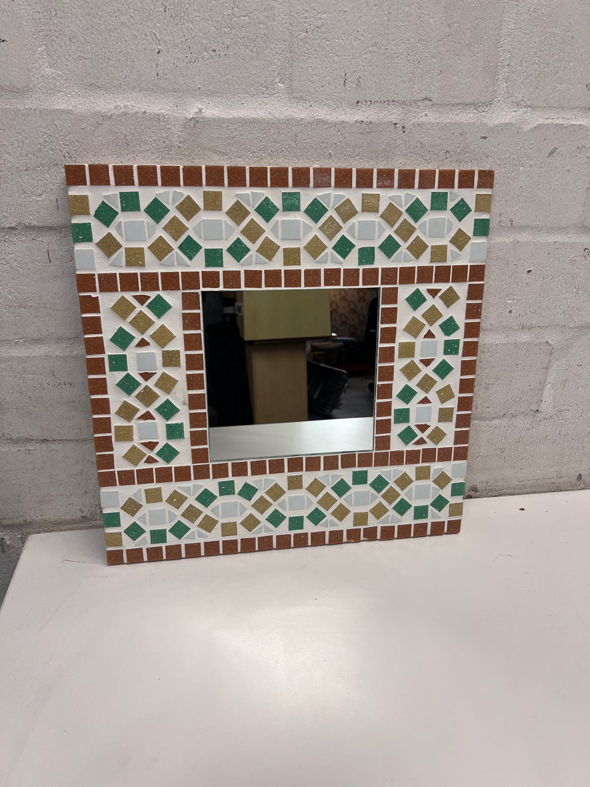 Square Mosaic Tile Wall Mirror – main front view