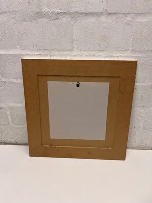 Square Coastal Print in White Washed Wooden Frame – side view