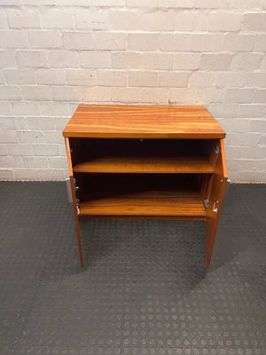Two-Door Office Credenza in Warm Brown Finish – side view