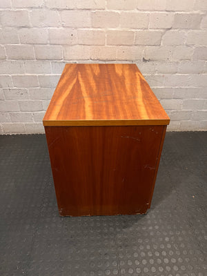 Two-Door Office Credenza in Warm Brown Finish – top view